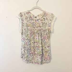 Anthropologie Meadow Rue Nellore floral lace blouse